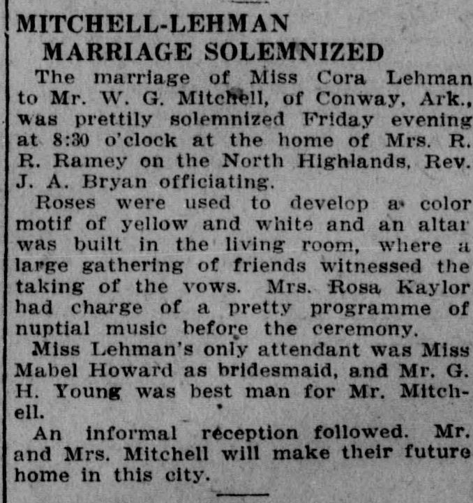 Cora Lehman-W.G. Mitchell